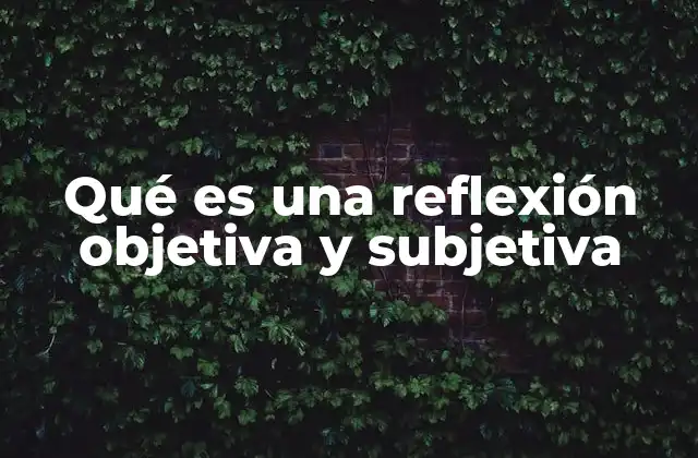Qué es una Reflexión Objetiva y Subjetiva