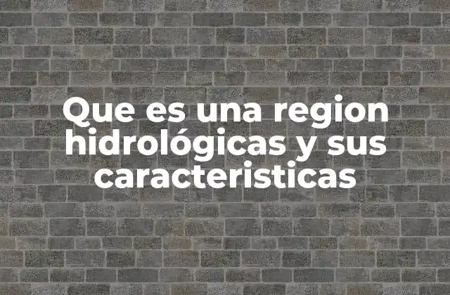Que es una Region Hidrológicas y Sus Caracteristicas
