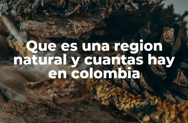 Que es una Region Natural y Cuantas Hay en Colombia
