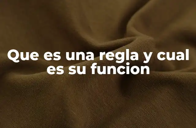 Que es una Regla y Cual es Su Funcion
