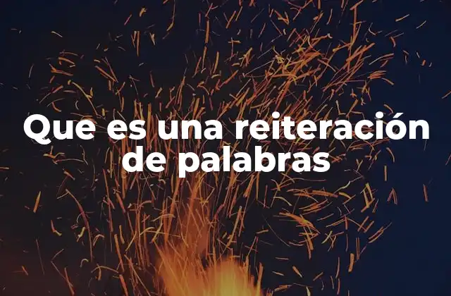 Que es una Reiteración de Palabras