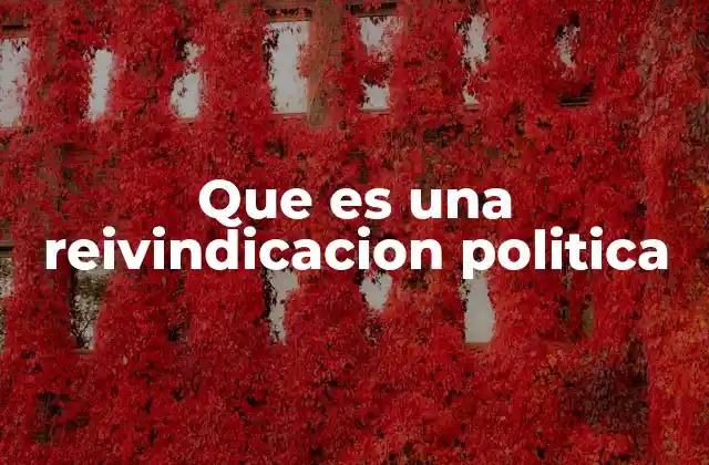 Que es una Reivindicacion Politica