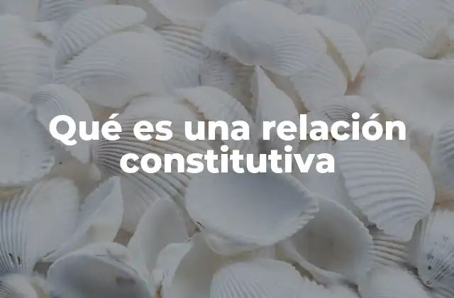 Qué es una Relación Constitutiva