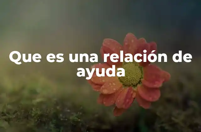 Que es una Relación de Ayuda