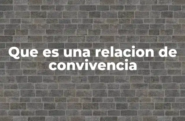 Que es una Relacion de Convivencia