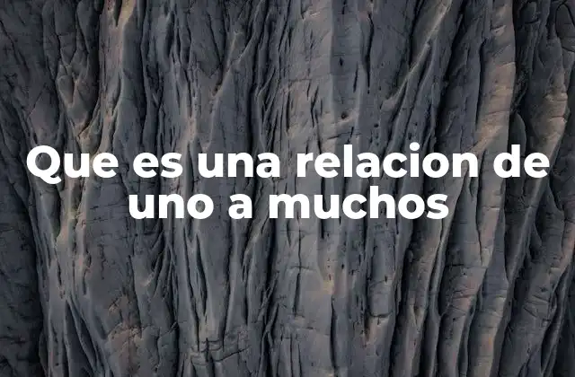 Que es una Relacion de Uno a Muchos