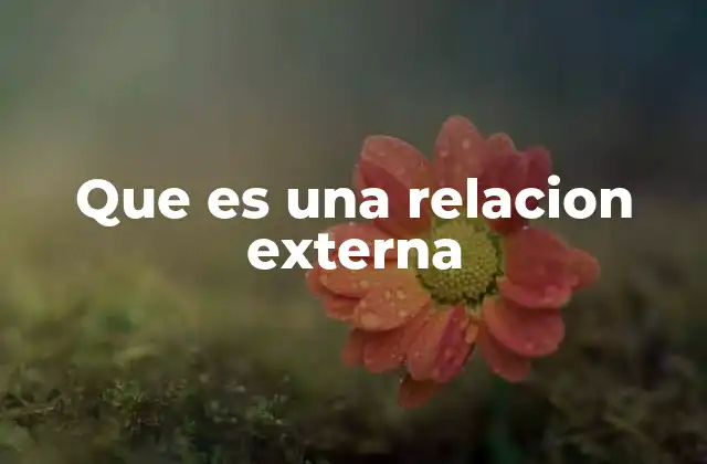 Que es una Relacion Externa