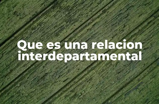 Que es una Relacion Interdepartamental