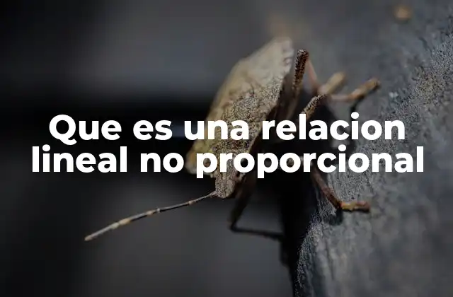 Que es una Relacion Lineal No Proporcional