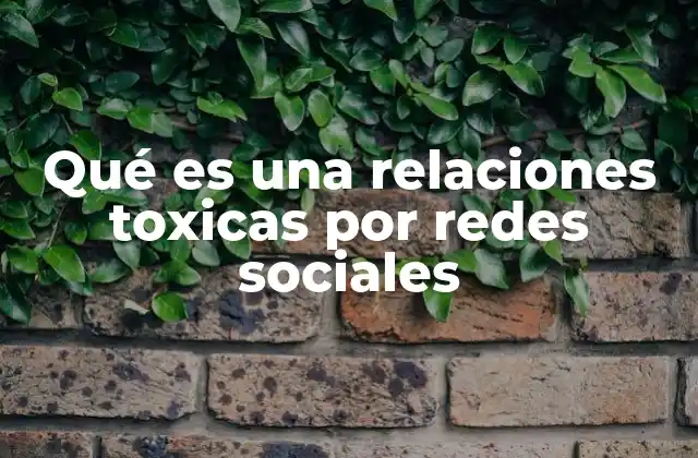 Qué es una Relaciones Toxicas por Redes Sociales