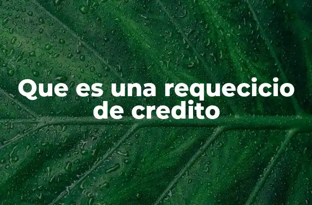 Que es una Requecicio de Credito