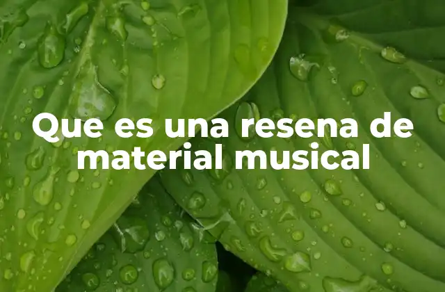 Que es una Resena de Material Musical