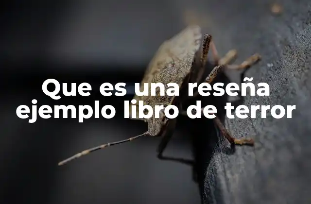Que es una Reseña Ejemplo Libro de Terror