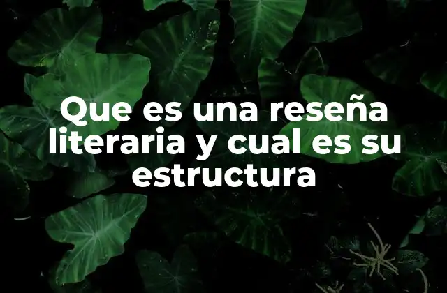 Que es una Reseña Literaria y Cual es Su Estructura