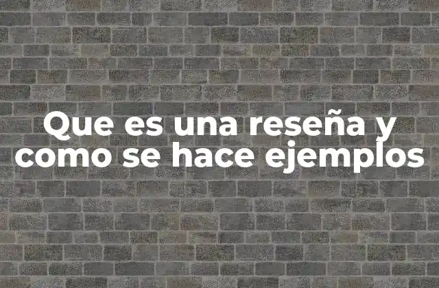 Que es una Reseña y como Se Hace Ejemplos