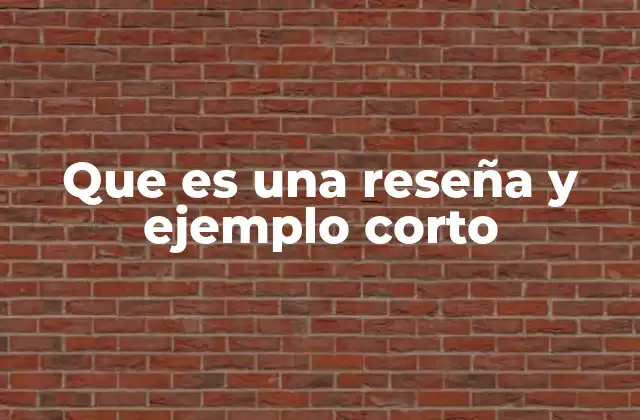 Que es una Reseña y Ejemplo Corto