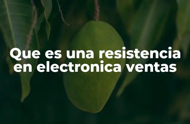 Que es una Resistencia en Electronica Ventas