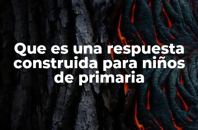 Que es una Respuesta Construida para Niños de Primaria