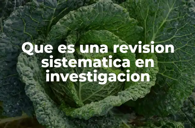 Que es una Revision Sistematica en Investigacion
