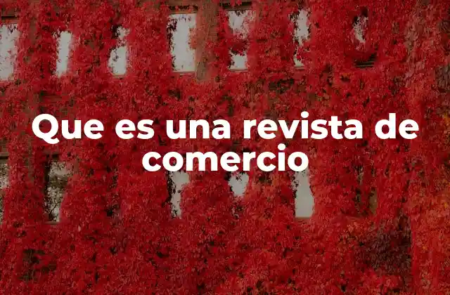 Que es una Revista de Comercio