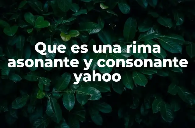 Que es una Rima Asonante y Consonante Yahoo