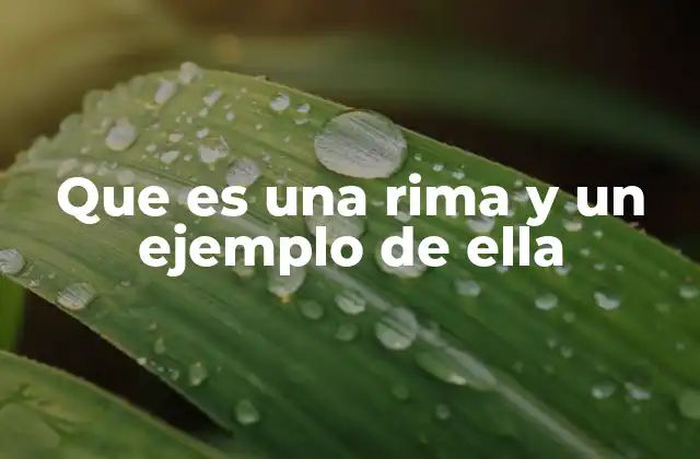 Que es una Rima y un Ejemplo de Ella