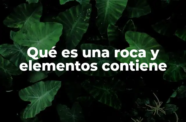 Qué es una Roca y Elementos Contiene