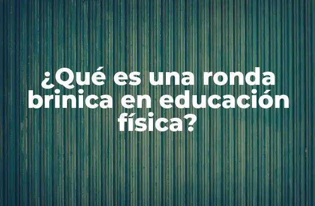¿qué es una Ronda Brinica en Educación Física?