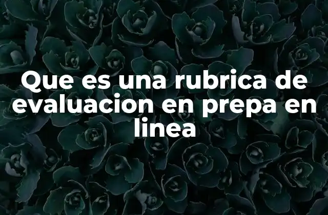 Que es una Rubrica de Evaluacion en Prepa en Linea