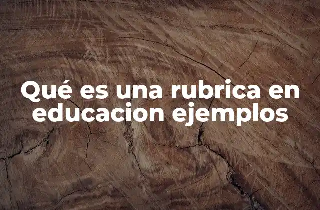Qué es una Rubrica en Educacion Ejemplos