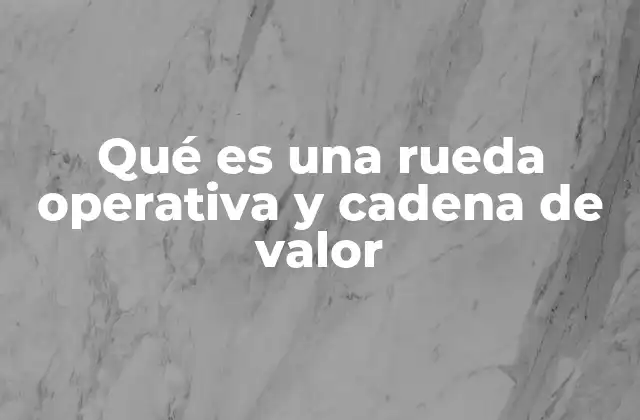 Qué es una Rueda Operativa y Cadena de Valor