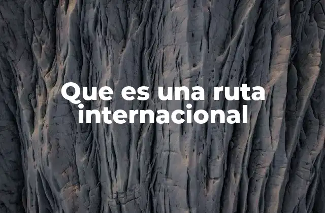 Que es una Ruta Internacional