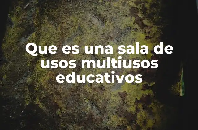 Que es una Sala de Usos Multiusos Educativos