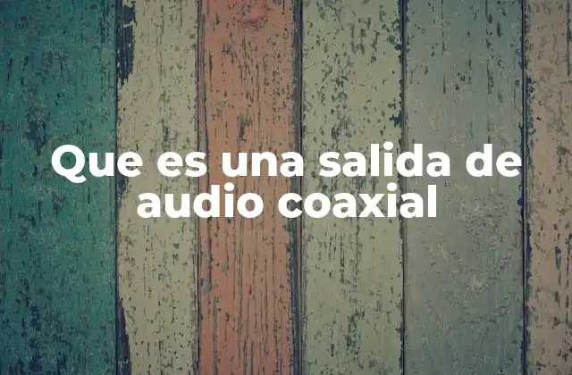 Que es una Salida de Audio Coaxial