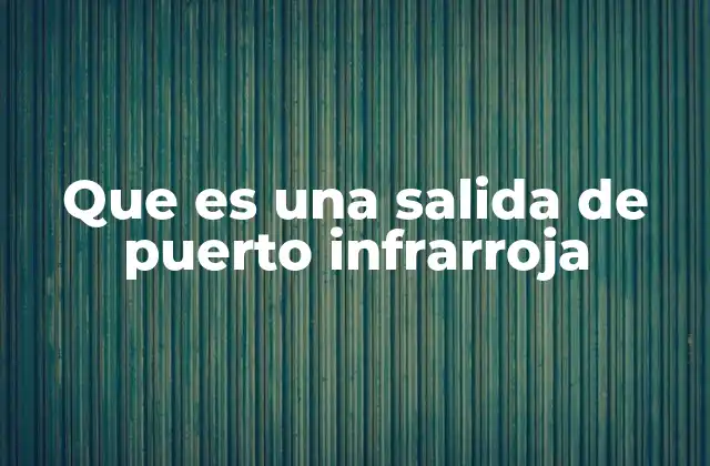 Que es una Salida de Puerto Infrarroja