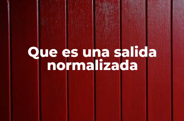 Que es una Salida Normalizada