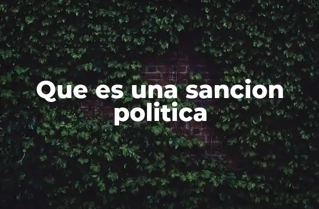 Que es una Sancion Politica 2 Las sanciones políticas como herramienta de influencia internacional