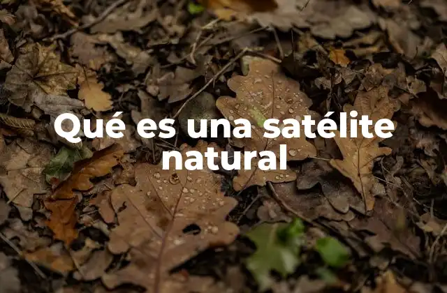 Qué es una Satélite Natural