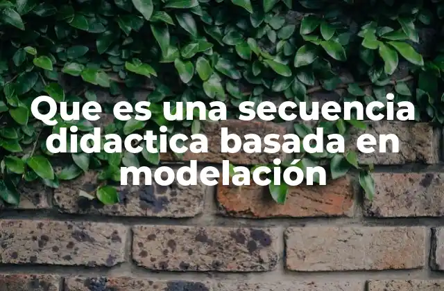Que es una Secuencia Didactica Basada en Modelación