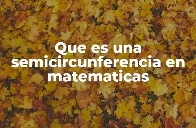 Que es una Semicircunferencia en Matematicas