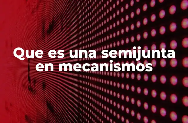 Que es una Semijunta en Mecanismos