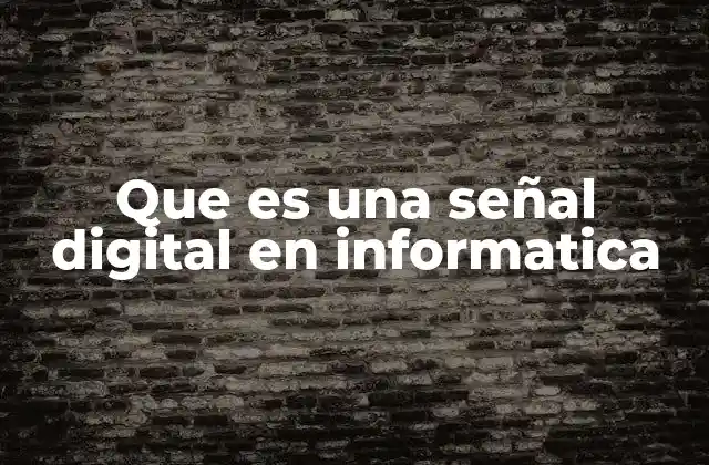 Que es una Señal Digital en Informatica