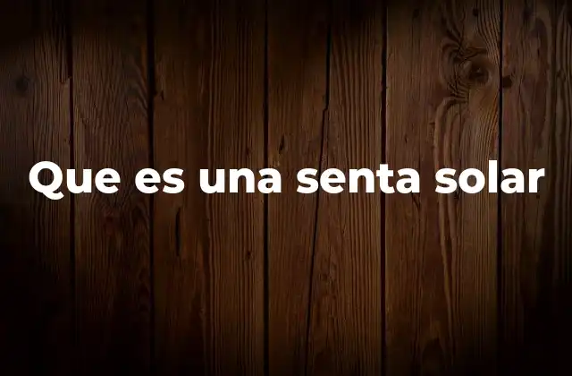 Que es una Senta Solar
