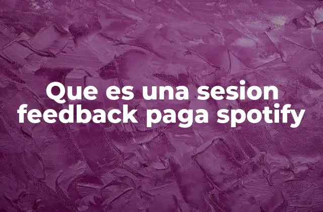 Que es una Sesion Feedback Paga Spotify