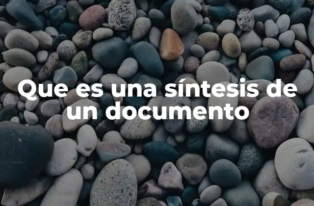 Que es una Síntesis de un Documento