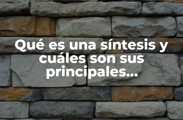 Qué es una Síntesis y Cuáles Son Sus Principales Características