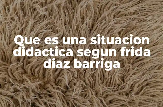 Que es una Situacion Didactica Segun Frida Diaz Barriga
