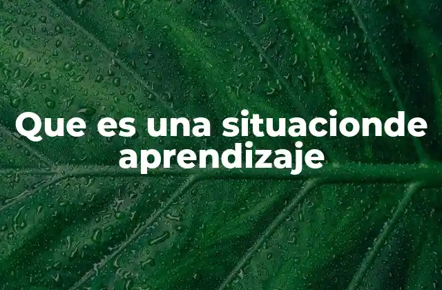 Que es una Situacionde Aprendizaje