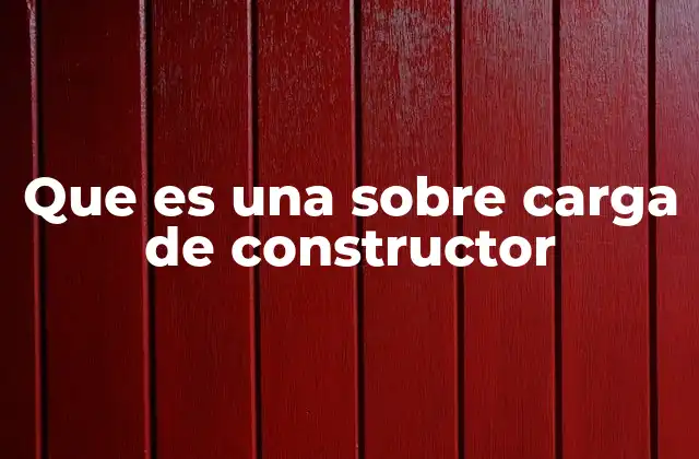 Que es una sobre Carga de Constructor