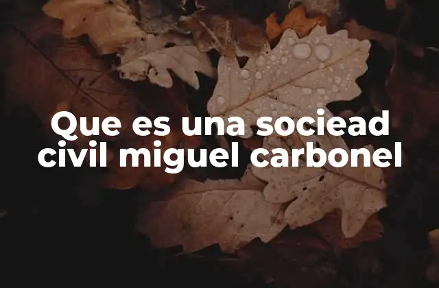 Que es una Sociead Civil Miguel Carbonel